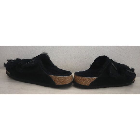 Birkenstock EUR 41 Women's 10 Men's 8 Black Suede Arizona Shearling Sandals - Picture 9 of 12